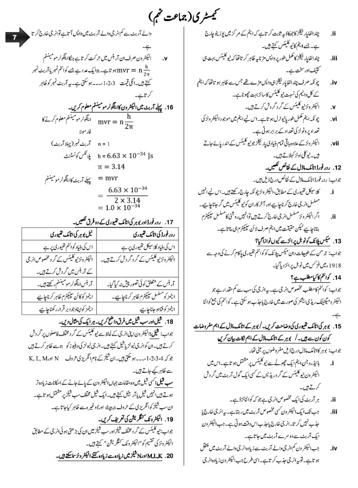 9th class chemistry notes in urdu pdf download