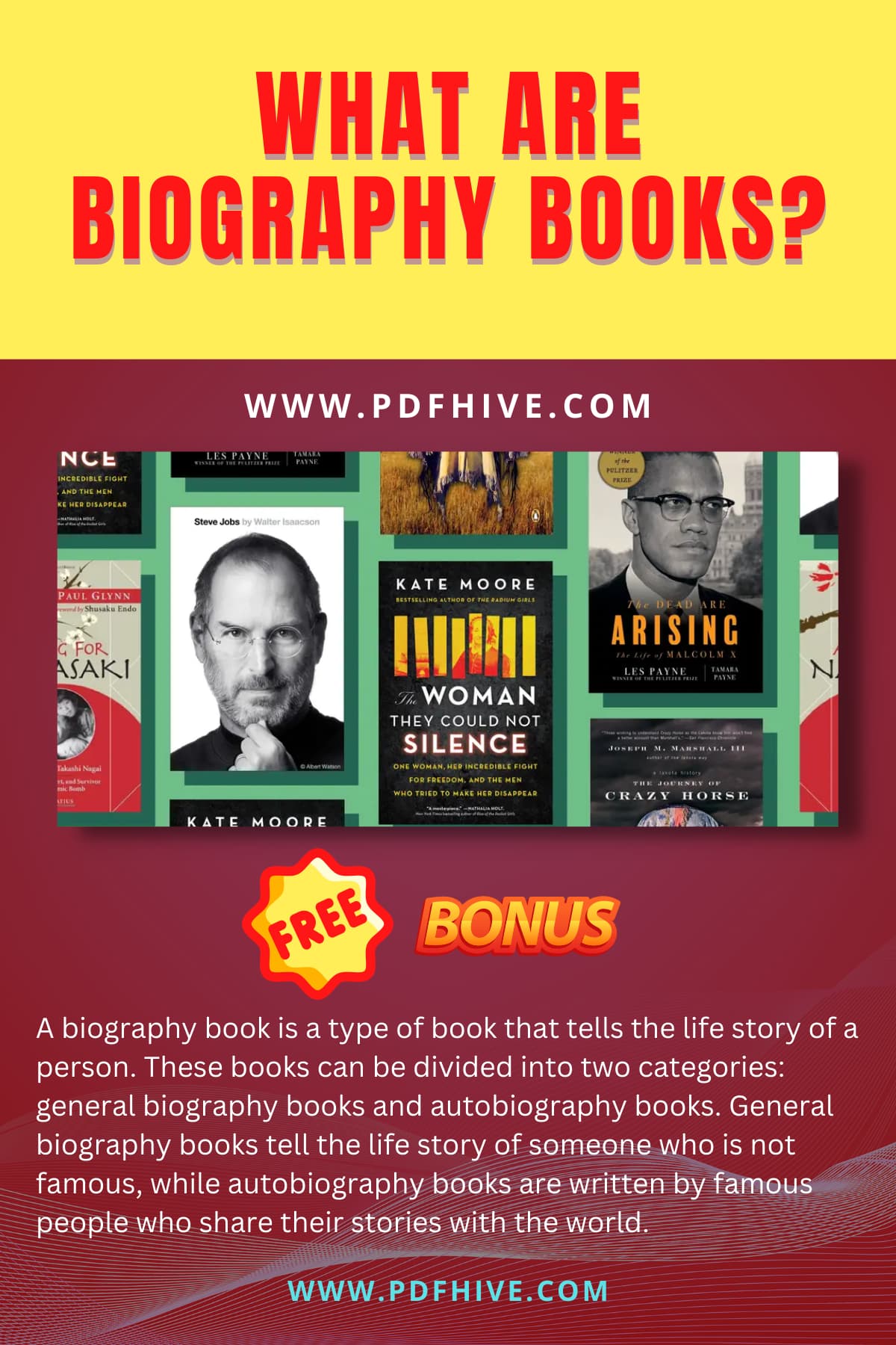 FREE Biography Books, example of biography, biography definition and examples, biography books, biography and autobiography, biography online, biography vs autobiography